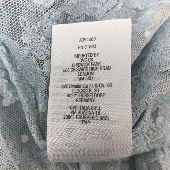 Belle Kim Gravel Lace Womens Small Blue Sheer Embroidered Duster Fairy Boho - Picture 9 of 10
